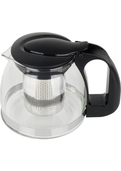 Renkli Çelik Süzgeçli Cam Demlik 700 ml Siyah, Isıya Dayanıklı Cam Demlik fiyatları