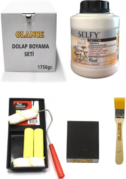 Rich Selfy Decor Kendinden Vernikli Boya 1250 cc Dantel Genel Amaçlı Boyama Seti