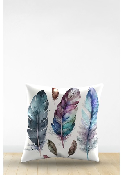 Çift Tarafı Dijital Baskılı Dekoratif Suni Deri Kırlent Kılıfı