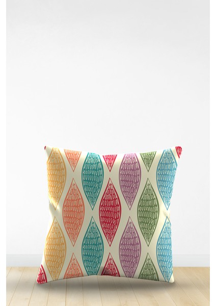 Çift Tarafı Dijital Baskılı Dekoratif Suni Deri Kırlent Kılıfı