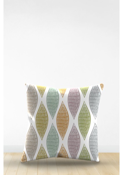 Çift Tarafı Dijital Baskılı Dekoratif Suni Deri Kırlent Kılıfı