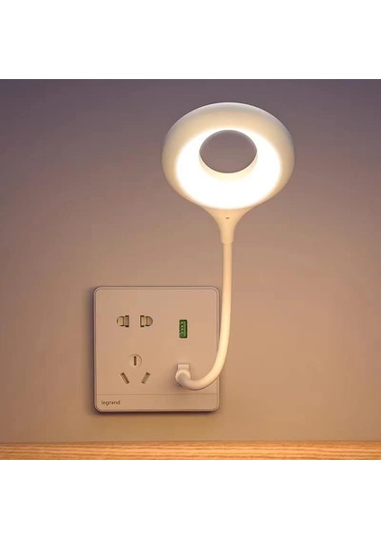 Ingilizce Ses Komut Özellikli USB Gece Lambası, Yatak Odası, Banyo, Koridor, Mutfak, Araba, Kamp Çadırı Için Esnek Kaz Boyunlu Akıllı LED Okuma Lambası (App Gerekmez) Tak ve Kullan LK50