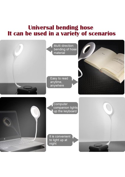 Ingilizce Ses Komut Özellikli USB Gece Lambası, Yatak Odası, Banyo, Koridor, Mutfak, Araba, Kamp Çadırı Için Esnek Kaz Boyunlu Akıllı LED Okuma Lambası (App Gerekmez) Tak ve Kullan LK50