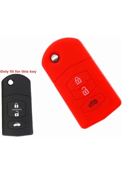 Mazda 2 3 5 6 8 Uyumlu Silikon Anahtar Koruma Kılıfı 3 Tuşlu
