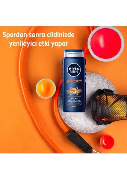 Men Sport Duş Jeli, Vücut,yüz ve Saç Şampuanı 500ML X3 Adet indirimleri