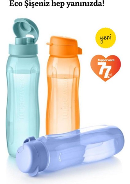 Eco Slim Şişe Kk 750ML 3'lü Set - Yeni Ürün 3 Renk 3 Adet modelleri