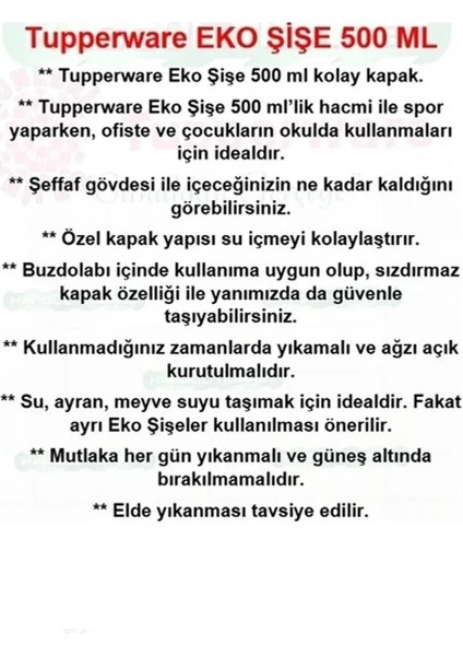 Eco Şişe Suluk 500 ml 2 'li Deniz Mavisi & Pembe fırsatları