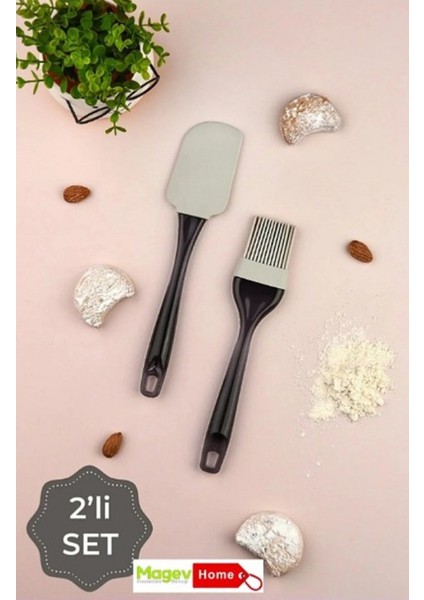Maksi Silikon Fırça ve Spatula 2 Li Set
