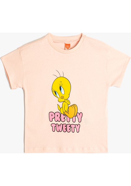 Tweety Tişört Lisanslı Baskılı Kısa Kollu Pamuklu