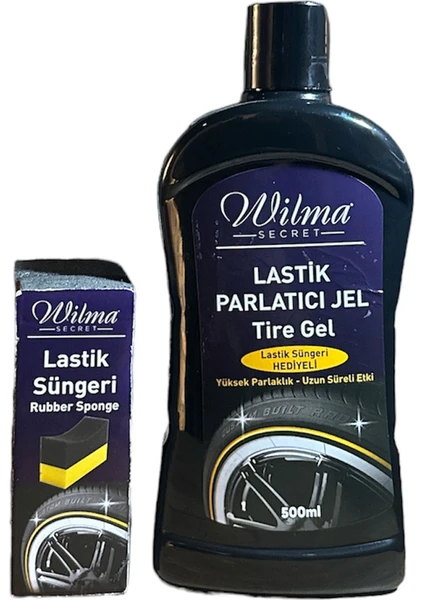 Wilma Secret Lastik Parlatıcı Jel - Sünger Hediyeli Yüksek Parlaklık ve Islak Görünüm 500ML