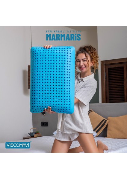 Ortopedik Visco Yastık (Marmaris Hava Kanallı Klasik Visco Yastık 60X40X15 Cm)