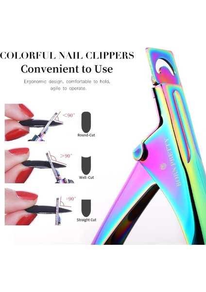 Doğan Pretty Profesyonel Tırnak Sanat Makası Yuvarlak Tip Yanlış Ipuçları Kenar Kesici Clipper Paslanmaz Çelik Çivi Makası Aracı (Yurt Dışından) fırsatları