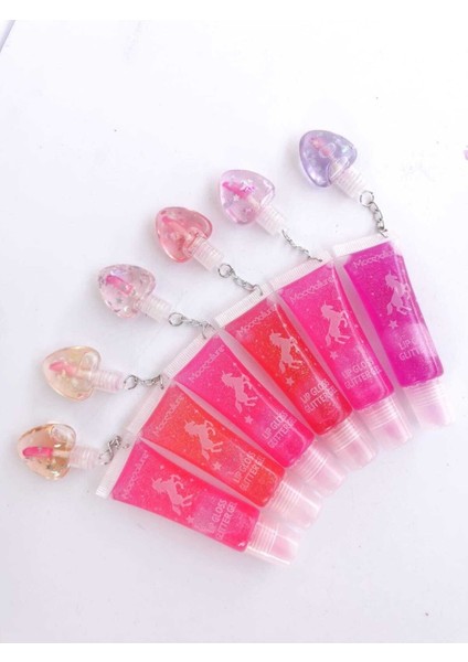 Roesıa Rose Cosmetics Rose Unıcorn Glitter Jel 6'lı Kalpli Lipgloss