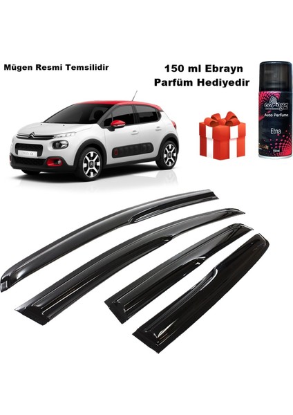 Citroen C3 Mügen Cam Rüzgarlığı 2017 Sonrası 4 Lü Takım Koku Hediyeli