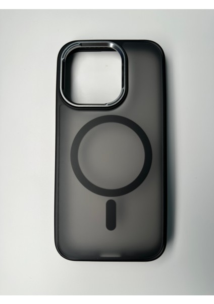 Apple iPhone 15 Serisi Magsafe Uyumlu Metal Frame Sert Silikon Kılıf