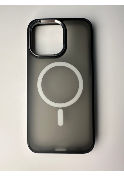 Apple iPhone 15 Serisi Magsafe Uyumlu Metal Frame Sert Silikon Kılıf