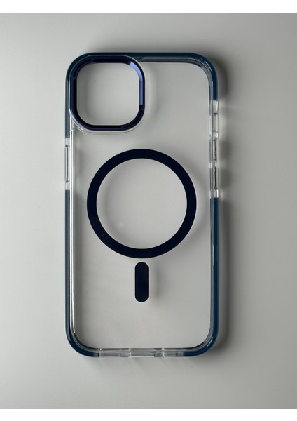 Apple iPhone 15 Serisi Magsafe Uyumlu Style Armor Şeffaf Sert Silikon Kılıf