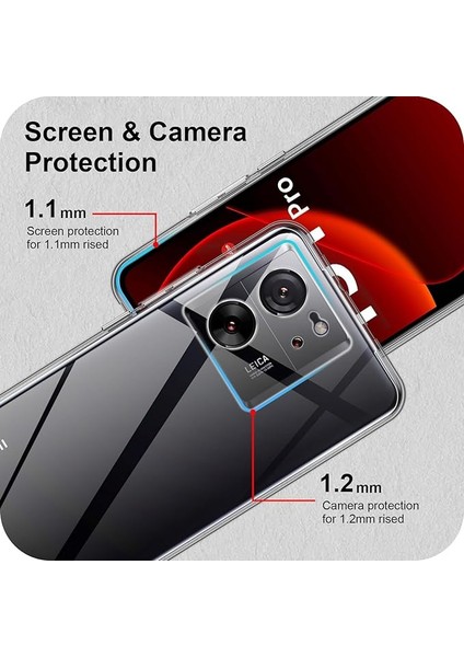 Xiaomi 13T / 13T Pro Şeffaf Kılıf 3D Kamera Korumalı 0.7mm Fit Tasarım Esnek Silikon Renksiz Kapak