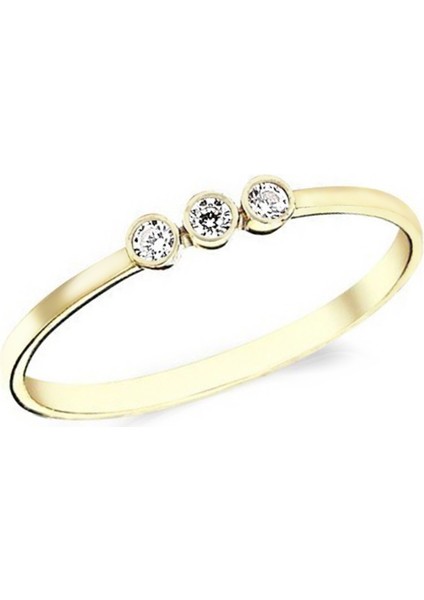 Altın Üç Taşlı Tohum Yüzük