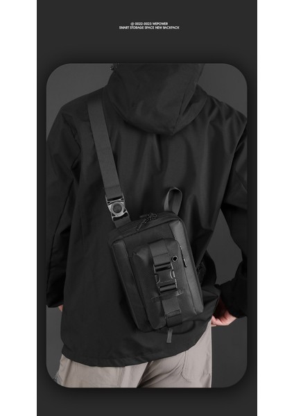 Yeni Fonksiyonel Crossbody Çanta, Çok Fonksiyonlu ve Çok Amaçlı Erkek Göğüs Çantası, Spor Trendi Marka Tek Omuz Crossbody Göğüs Çantası (Yurt Dışından)