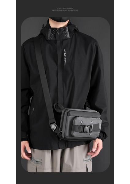 Yeni Fonksiyonel Crossbody Çanta, Çok Fonksiyonlu ve Çok Amaçlı Erkek Göğüs Çantası, Spor Trendi Marka Tek Omuz Crossbody Göğüs Çantası (Yurt Dışından)