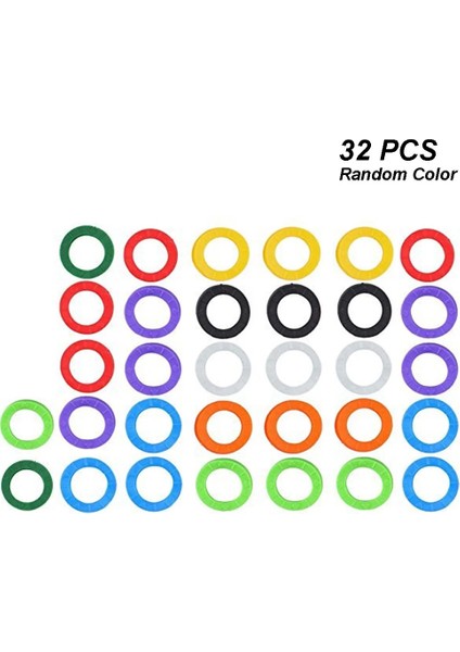 Rastgele 32 Adet Adet Etiketler Elastik Anahtar Tanımlama Kapağı Anahtar Kapağı Tanımlayıcı Yuvarlak Bisiklet Motosiklet Anahtarlıkları Araba Silikonu Için (Yurt Dışından)