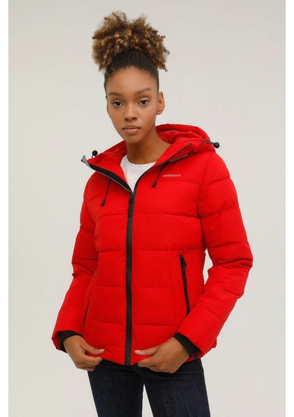 SN31 Apreskı Coat Kapsonlu Gogsu Yazılı 2 Cep Sısme Mont