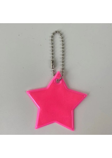Pembe Küçük Yıldız Çanta Anahtarlık Trafik Güvenliği Kullanımı Için Sevimli Yumuşak Pvc Yansıtıcı Anahtarlıklar Kolye Çekicilik Çanta Aksesuarları (Yurt Dışından)