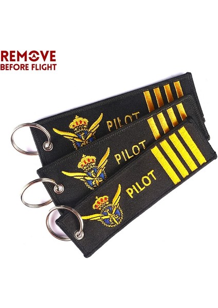 Altın Moda Mühendisi Pilot Anahtar Chalot Uçuştan Önce Kaldır Oem Nakış Siyah Anahtar Etiketi Bagaj Güvenlik Etiketi Anahtarlık Araba Gif (Yurt Dışından)