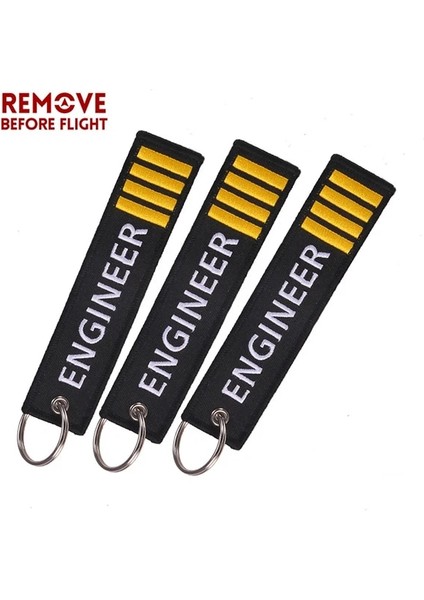 3 Parça Moda Mühendisi Pilot Anahtar Chalot Uçuştan Önce Kaldır Oem Nakış Siyah Anahtar Etiketi Bagaj Güvenlik Etiketi Anahtarlık Araba Gif (Yurt Dışından)