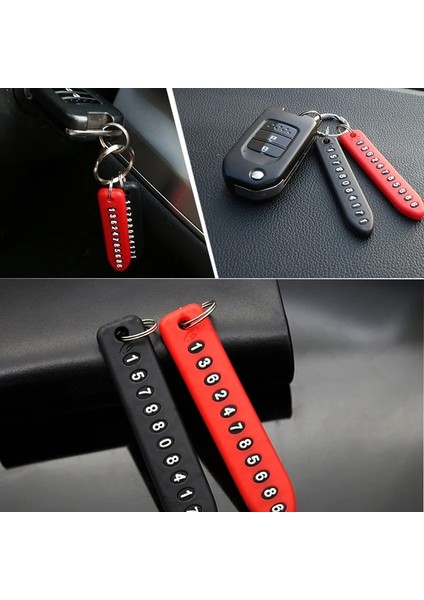 1 Adet Rastgele Renk Anti-Kayıp Telefon Numarası Plaka Araba Anahtarlık Kolye Oto Araç Telefon Numarası Kartı Anahtarlık Anahtarlık Araba Iç (Yurt Dışından) modelleri