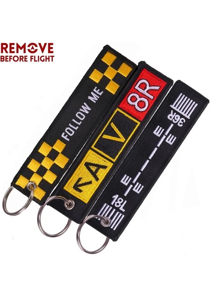 Kahverengi 3pcslot Uçuş Öncesi Kaldır Nakış Mektubu Motosikletler Anahtarlık ve Ceket Mühendisi Havacılık Hediyeleri Etiketi Bagaj Chaveiro De (Yurt Dışından) modelleri