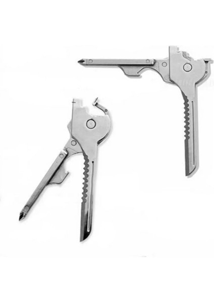 Gümüş Rengi 6'sı 1 Arada Anahtarlık Tornavida Açacağı Bıçağı Paslanmaz Çelik Mini Çok Fonksiyonlu Edc (Yurt Dışından) modelleri