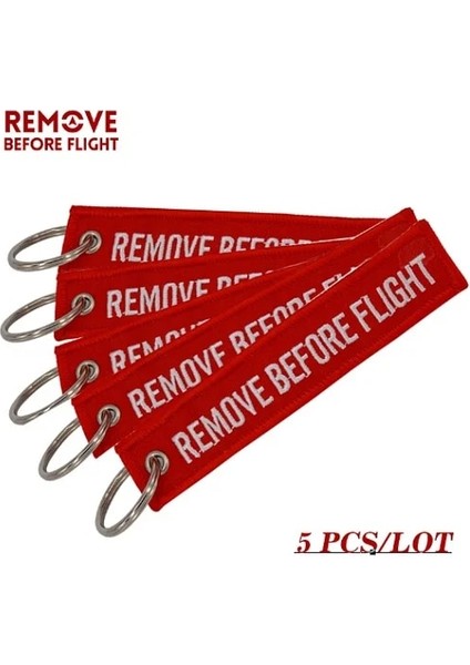 Kırmızı 5 Adet Uçuş Öncesi Kaldır Araba Anahtarlık Kırmızı Nakış Havacılık Hediyeler Anahtarlık Anahtar Etiketi Tutucu Motosikletler Için Anahtarlık Chaveiro (Yurt Dışından)