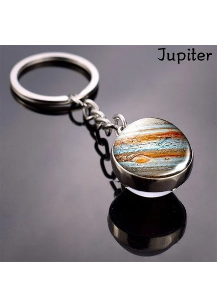 Jüpiter Güneş Sistemi Gezegen Anahtarlık Galaxy Bulutsusu Uzay Anahtarlık Ay Dünya Güneş Mars Sanat Resmi Çift Taraflı Cam Top Araba Anahtarlık (Yurt Dışından)