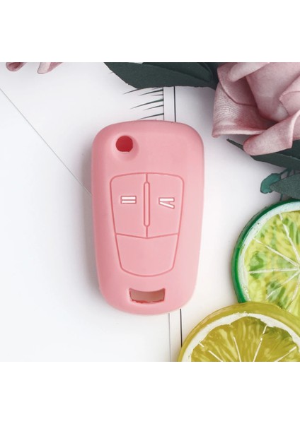 Pembe Keyyou 2 Düğmeler Silikon Araba Anahtarı Durum Opel Vauxhall Corsa Astra Vectra Signum Flip Katlanır Uzaktan Anahtar Kapak Tutucu Kabuk (Yurt Dışından)