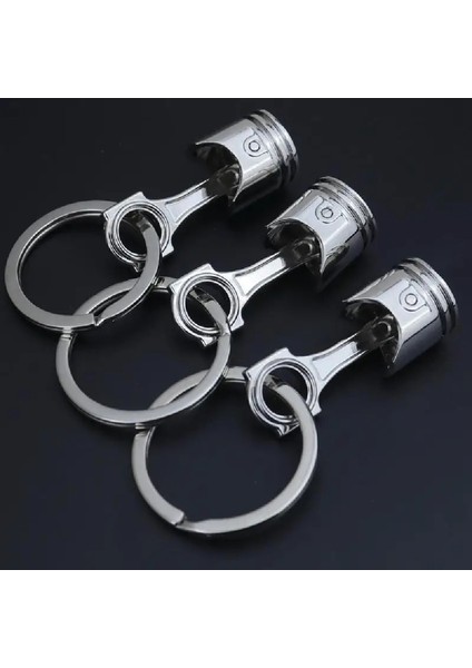 1 Parça Yükseltme Çinko Alaşımlı Motor Araba Piston Anahtarlık Simli Pistonlu Anahtarlık Zincir Anahtarlık Gümüş Renk Erkekler Için Hediye Biblo (Yurt Dışından)