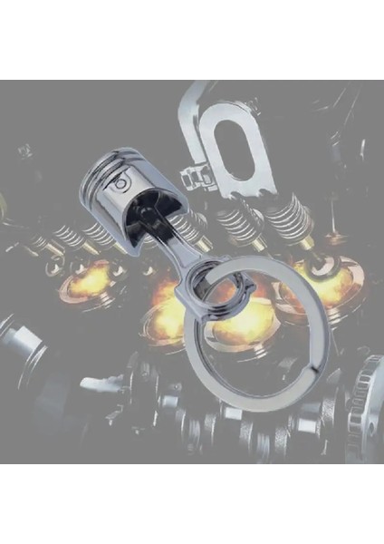 1 Parça Yükseltme Çinko Alaşımlı Motor Araba Piston Anahtarlık Simli Pistonlu Anahtarlık Zincir Anahtarlık Gümüş Renk Erkekler Için Hediye Biblo (Yurt Dışından)