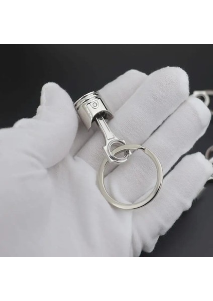 1 Parça Yükseltme Çinko Alaşımlı Motor Araba Piston Anahtarlık Simli Pistonlu Anahtarlık Zincir Anahtarlık Gümüş Renk Erkekler Için Hediye Biblo (Yurt Dışından)