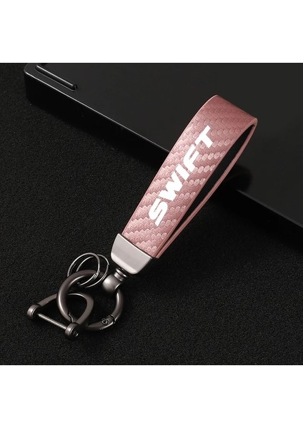 Swıft Için Kırmızı Suzuki Swıft Aksesuarları Için Yeni Moda Araba Karbon Fiber Deri Halat Anahtarlık Anahtarlık (Yurt Dışından) modelleri