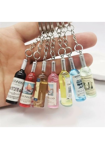 1 Adet Sevimli Yaratıcı Araba Anahtarlık Anahtarlık Anahtar Kolye Yenilik Reçine Bira Şarap Şampanya Şişesi Çeşitli Anahtar Etiketi Renk Rastgele (Yurt Dışından)