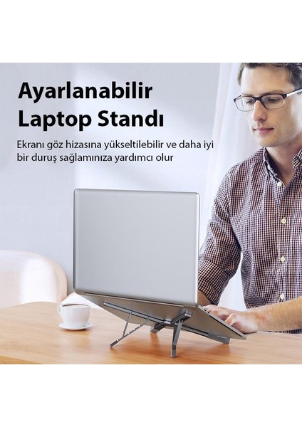 Alüminyum x Şekil Yükseklik Ayarlı Katlanabilir Taşınabilir Laptop Standı Notebook Standı