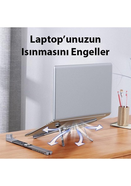 Alüminyum x Şekil Yükseklik Ayarlı Katlanabilir Taşınabilir Laptop Standı Notebook Standı