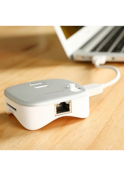 Dock Hub Kalem Şarjlı 2xusb3.0 125MB/SN RJ45 Tf-Sd Girişli Masaüstü Dock Adaptör