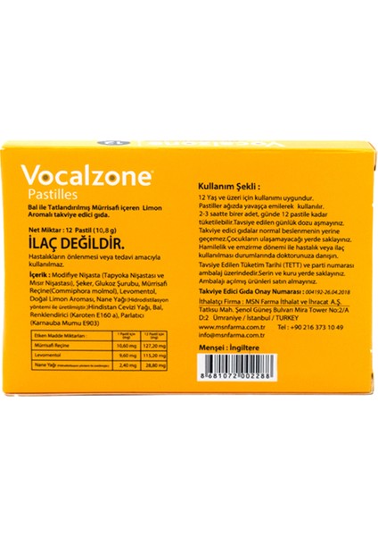 Ballı Limonlu Pastil 12'li + 3'lü Paket