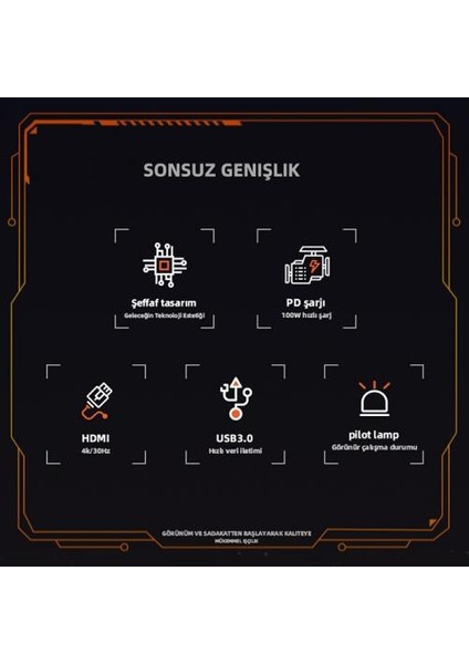 100W Pd 5in1 Type-C Hub Type-C To 4K@30Hz 1000 Mbps RJ45 5gbps Usb3.0 Usb2.0 Çeviriçi Hub