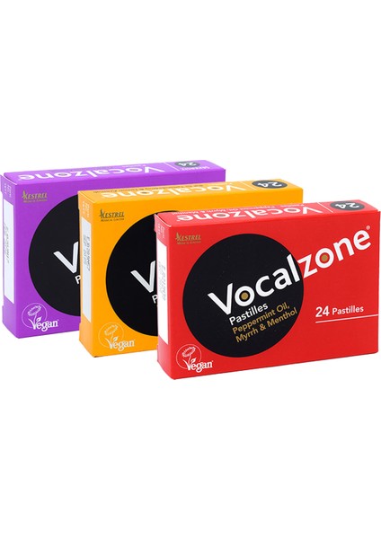 Klasik Pastil 24'li + Vocalzone Ballı Limonlu Pastil 24'li + Vocalzone Frenk Üzümlü (Şekersiz) Pastil 24'li
