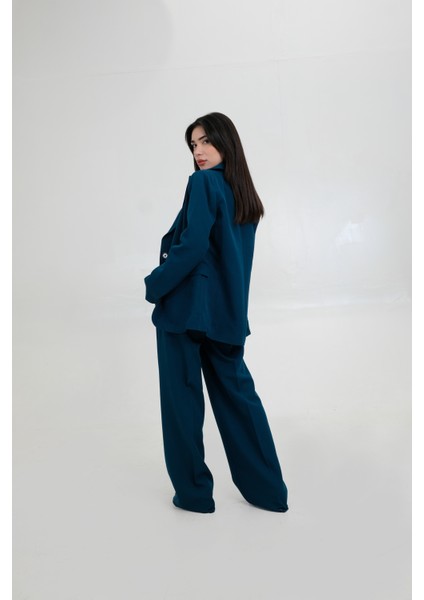 Astarlı Kuşaklı Blazer Set Ikili Takım Lacivert fiyatları