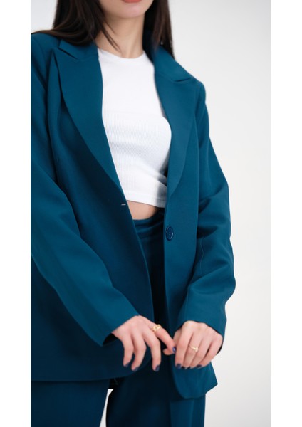 Astarlı Kuşaklı Blazer Set Ikili Takım Lacivert modelleri