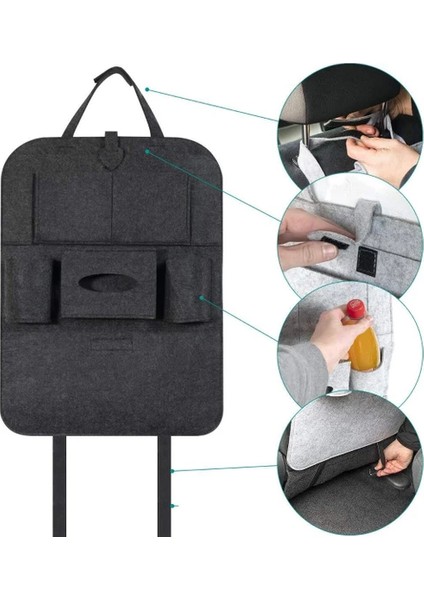 Ankaflex Araba Araç Oto Koltuk Arkası Peçetelik ve Bardaklık Keçe Seyahat Organizeri modelleri